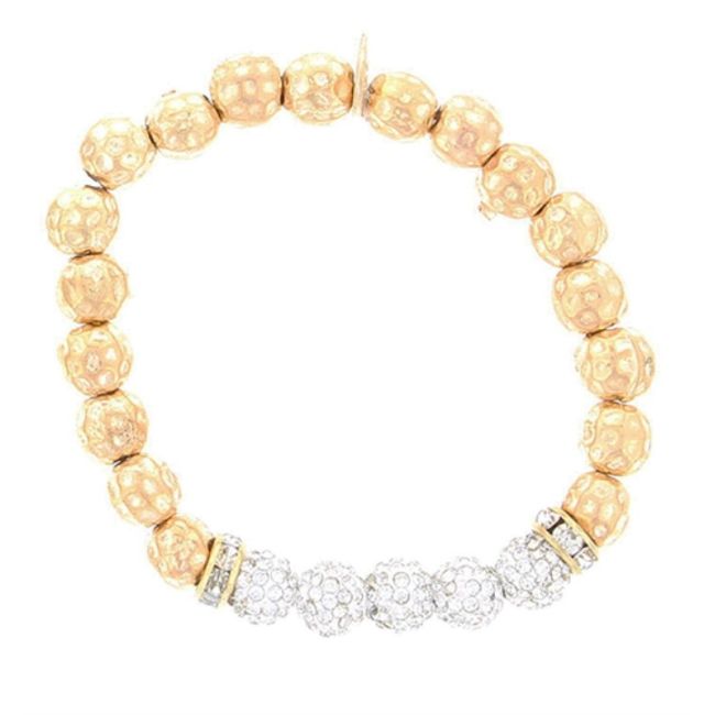 METAL CRYSTAL BEADS BRACELET