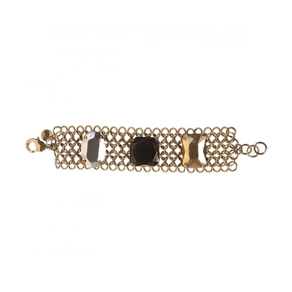 PULSERA CADENAS CUENTAS INCRUSTADAS