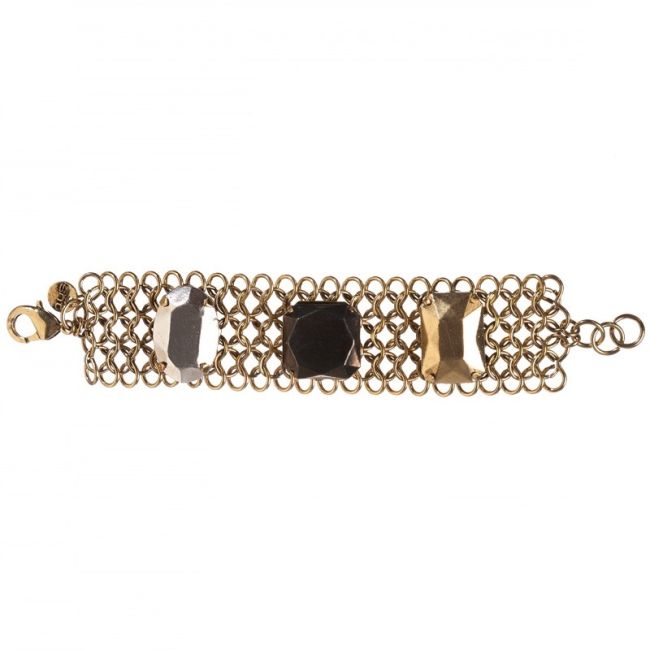 PULSERA CADENAS CUENTAS INCRUSTADAS