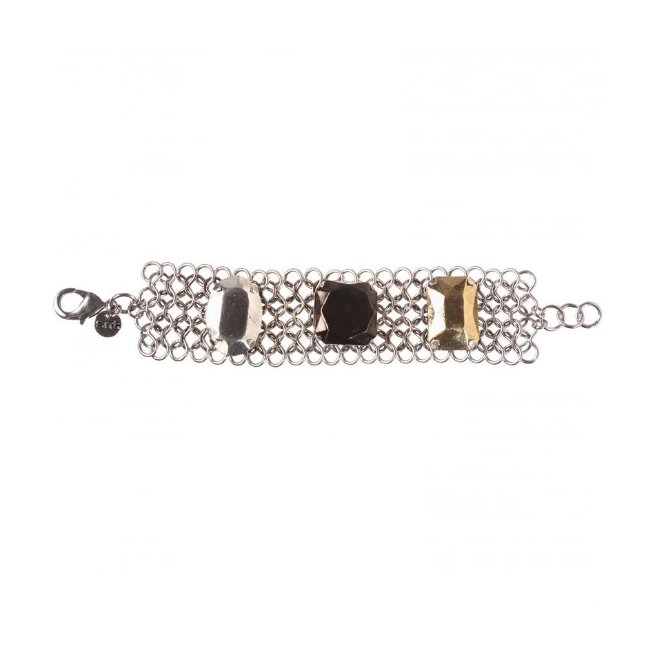 PULSERA CADENAS CUENTAS INCRUSTADAS