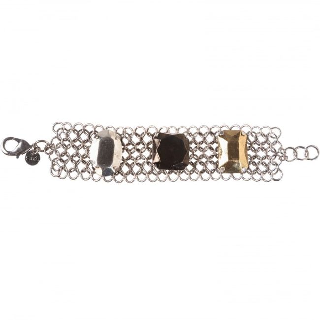PULSERA CADENAS CUENTAS INCRUSTADAS