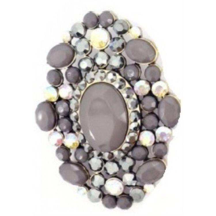 BROCHE METAL CRISTALES