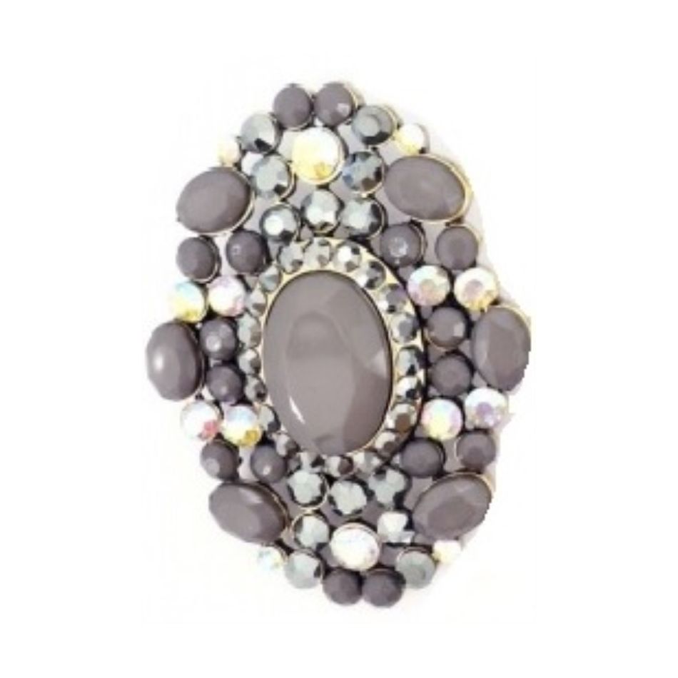 BROCHE METAL CRISTALES