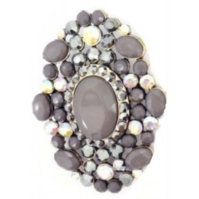 BROCHE METAL CRISTALES