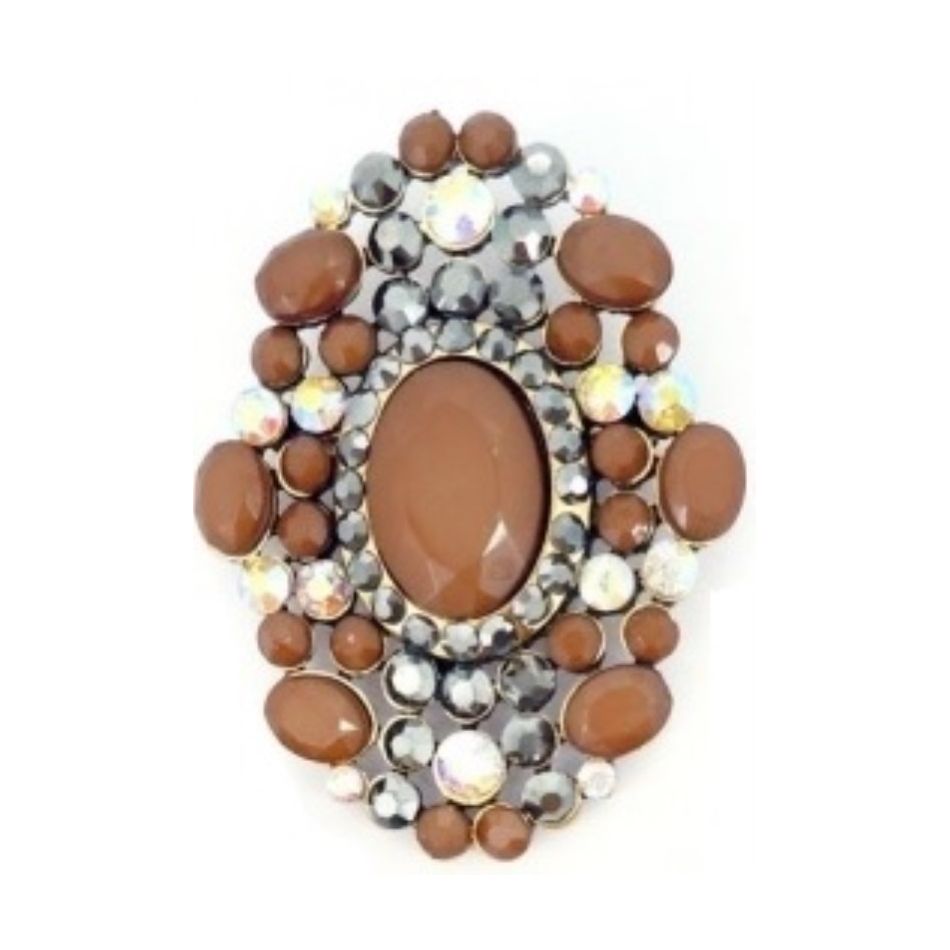 BROCHE METAL CRISTALES