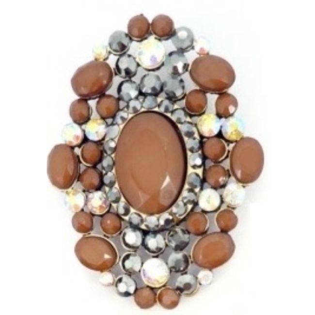 BROCHE METAL CRISTALES