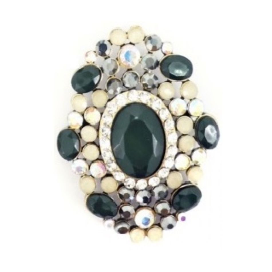 BROCHE METAL CRISTALES