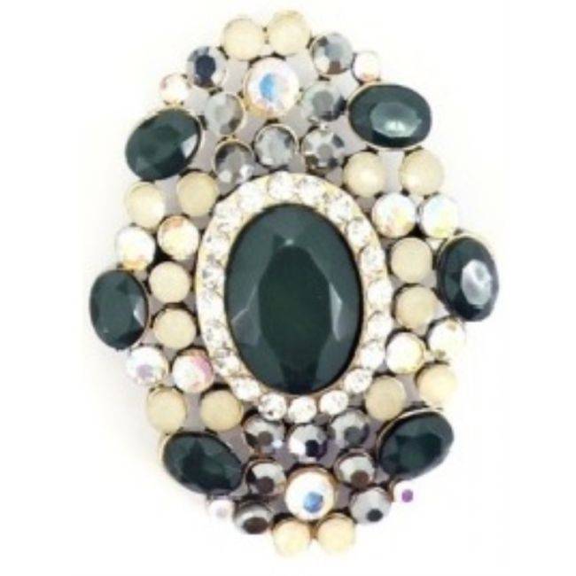 BROCHE METAL CRISTALES