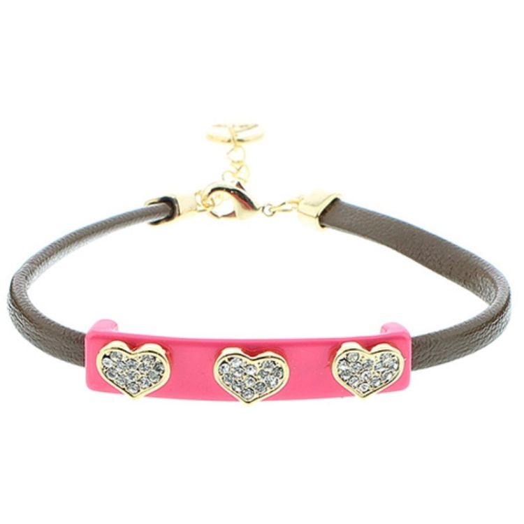 CRYSTAL COLOR METAL LEATHER BRACELET