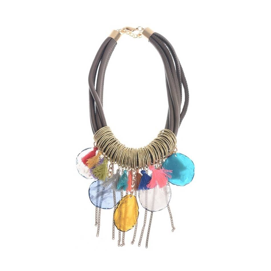 BEADED LACE SHORT NECKLACE