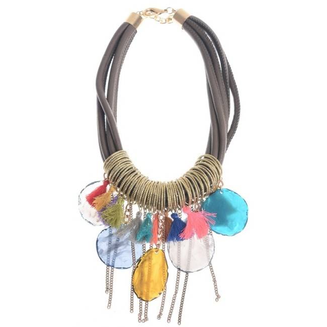 BEADED LACE SHORT NECKLACE