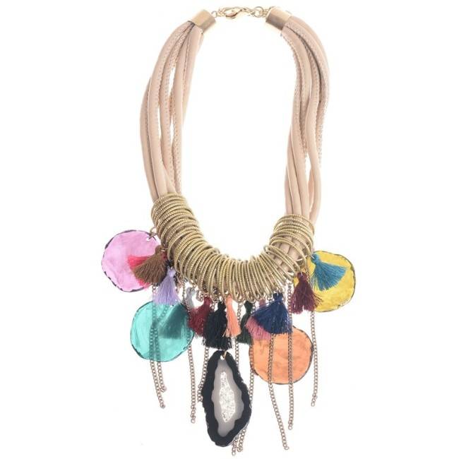 BEADED LACE SHORT NECKLACE