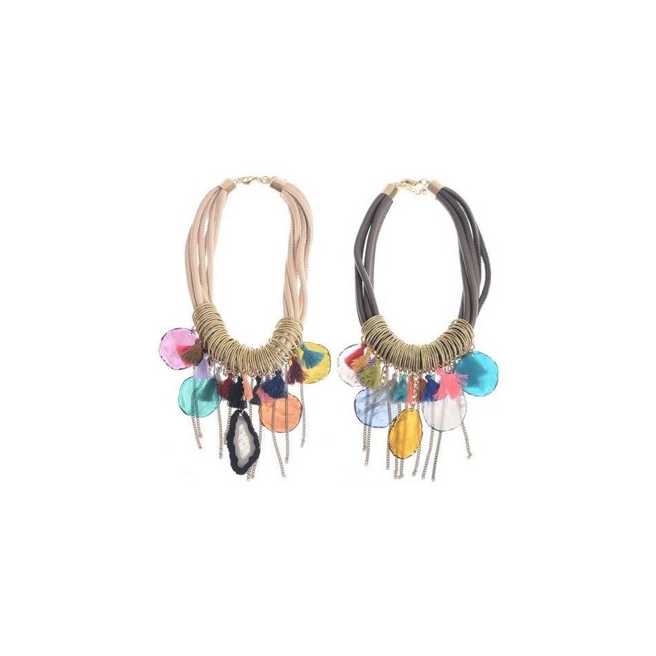 BEADED LACE SHORT NECKLACE