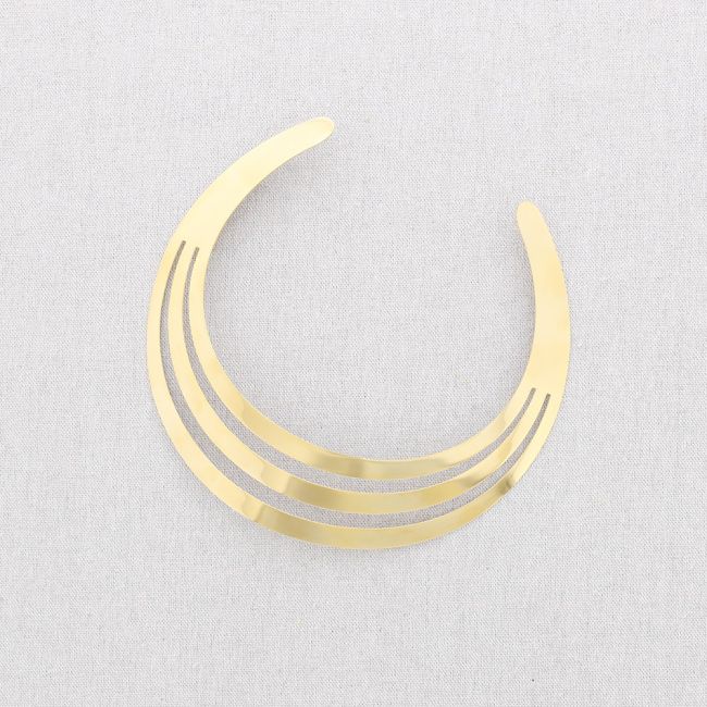 THREE STRIPS STEEL SHORT NECKLACE