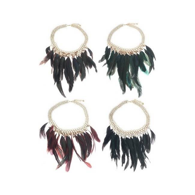 GARGANTILLA CADENA COLG. PLUMAS