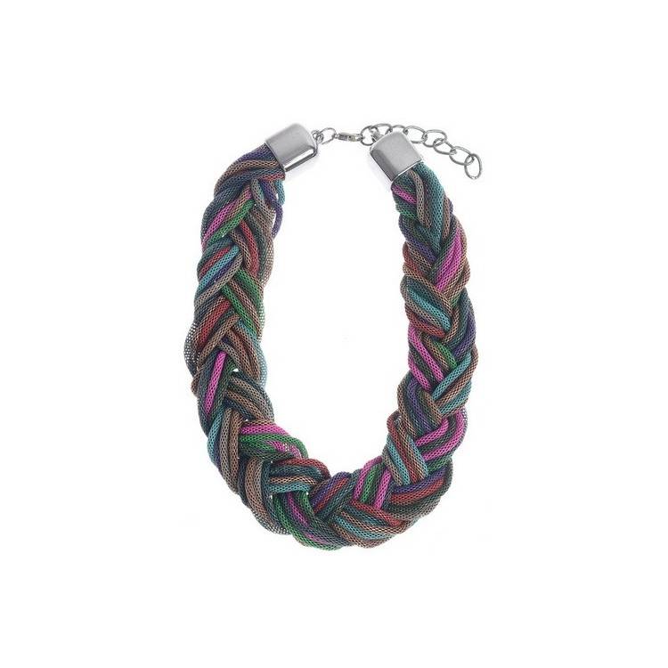 GARGANTILLA TRENZADA CADENAS COLOR