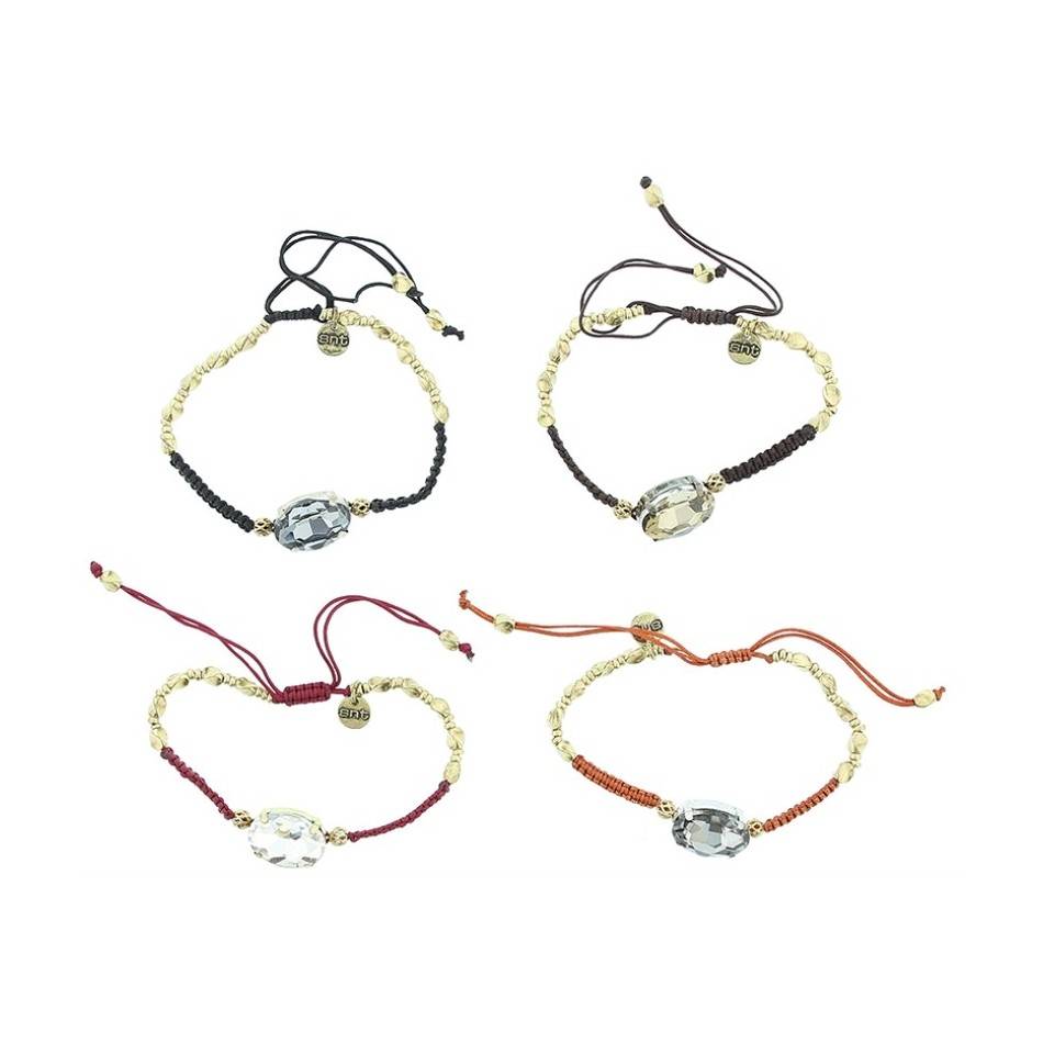 PULSERA MACRAMÉ CRISTAL FACETADO
