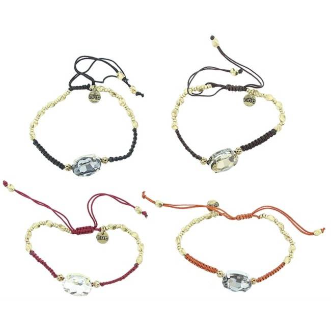 PULSERA MACRAMÉ CRISTAL FACETADO
