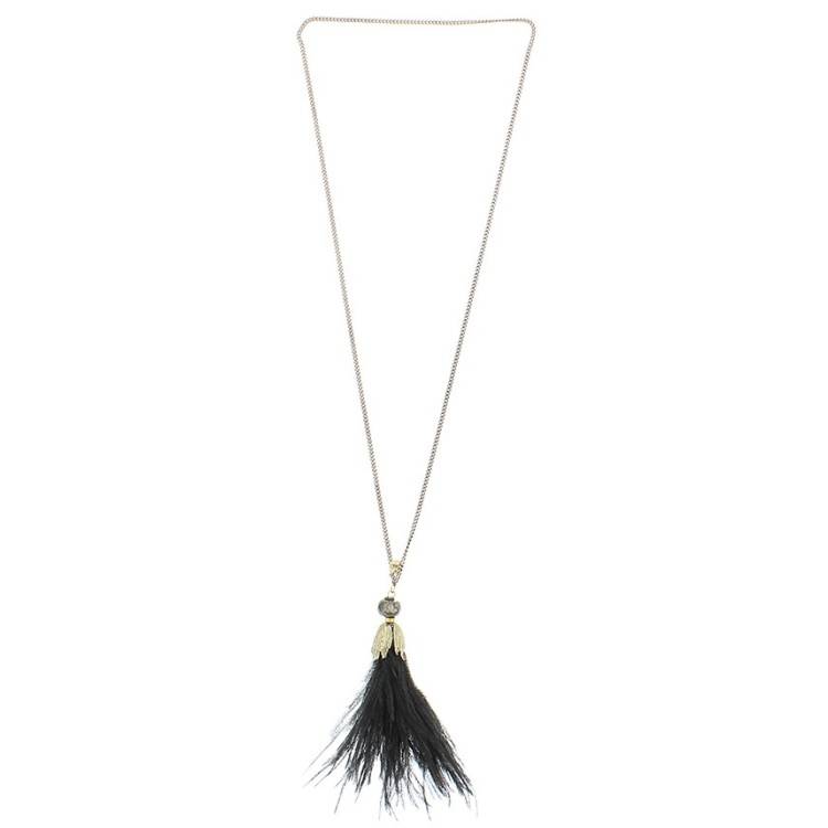 COLLAR LARGO COLG. METAL PLUMAS