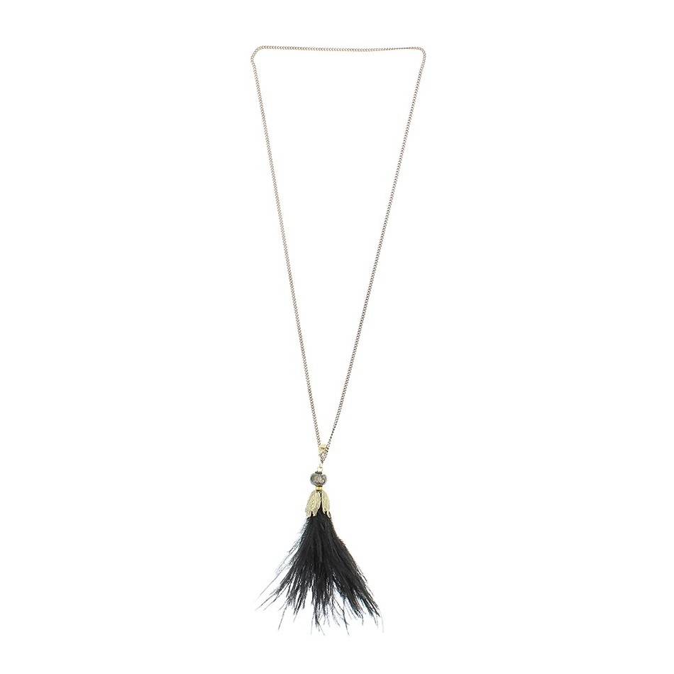 COLLAR LARGO COLG. METAL PLUMAS