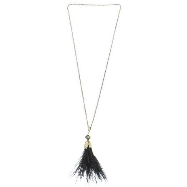 COLLAR LARGO COLG. METAL PLUMAS