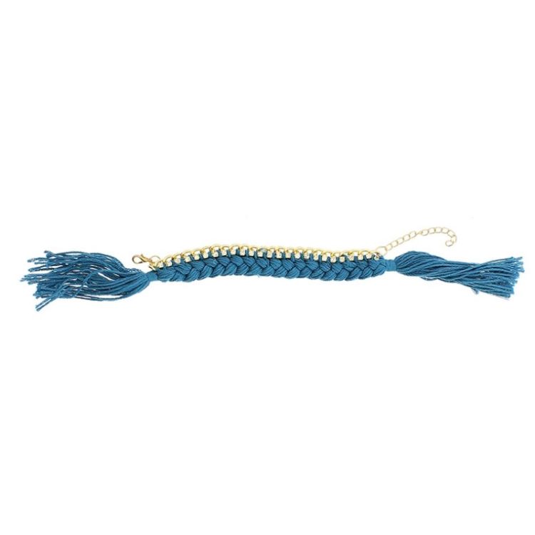 CRYSTAL BRAIDED THREADS CHAIN BRACELET