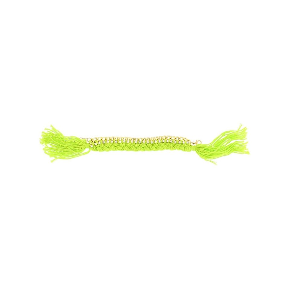 PULSERA CADENA HILOS TRENZADOS CRISTALES