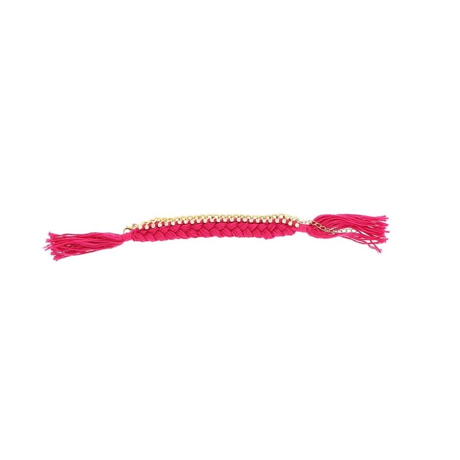CRYSTAL BRAIDED THREADS CHAIN BRACELET