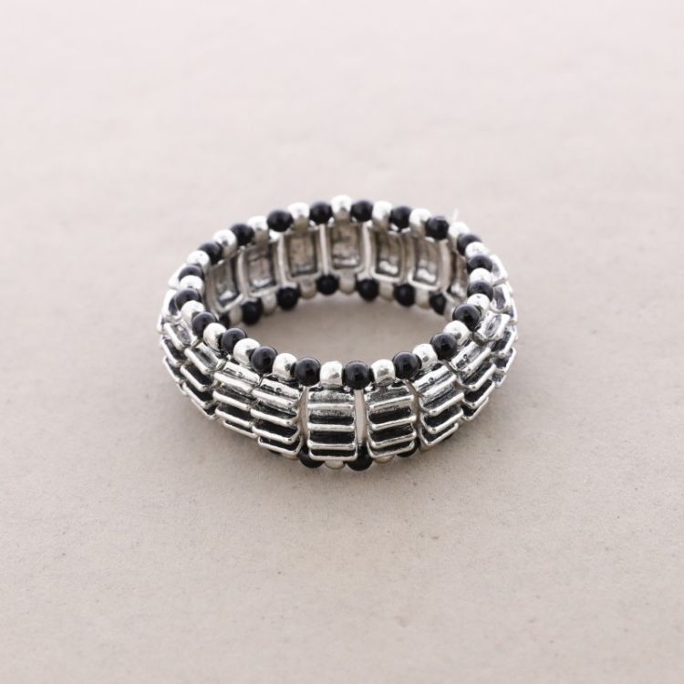 PULSERA METAL CUENTAS RESINA