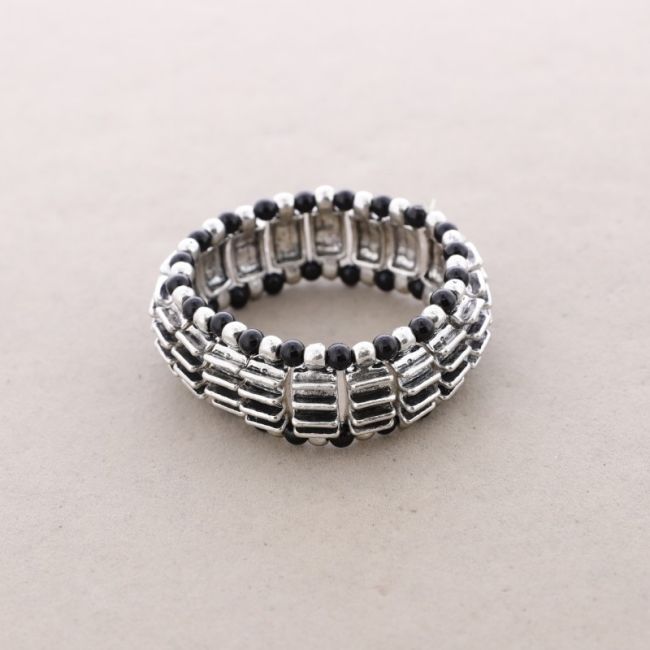 PULSERA METAL CUENTAS RESINA