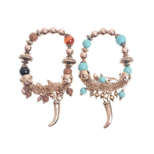 PULSERA CUENTAS COLG. METAL