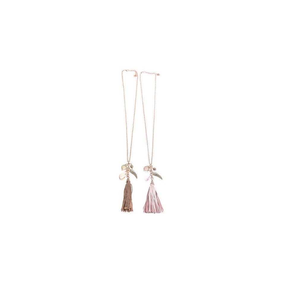LONG FRINGE PENDANT NECKLACE