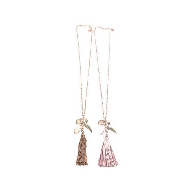 COLLAR LARGO COLGANTE FLECO