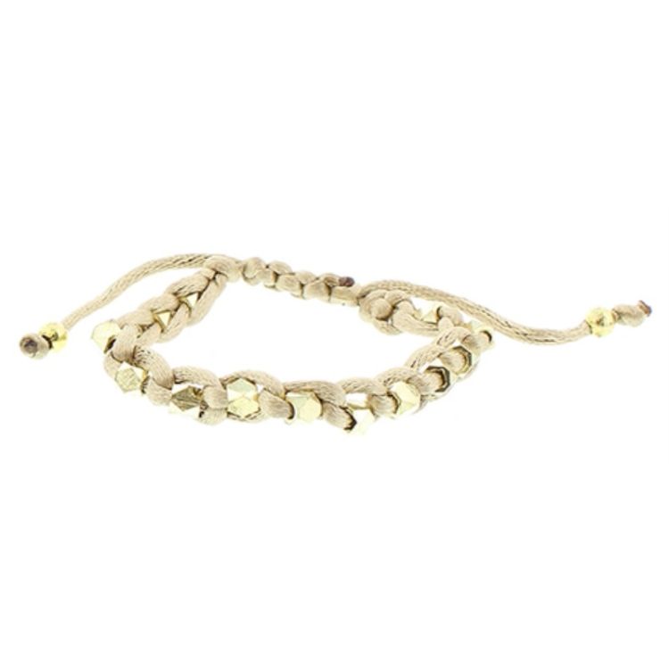 PULSERA  MACRAMÉ CUENTAS FACETADAS
