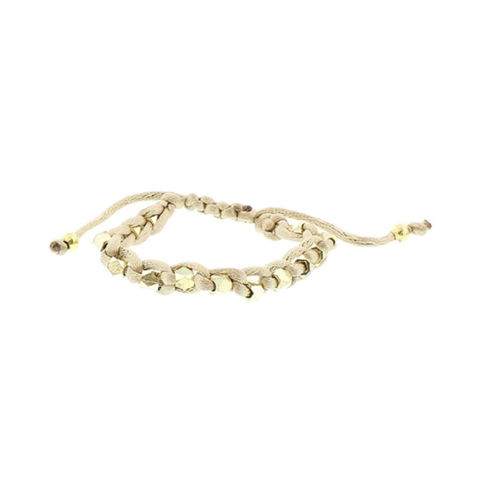 MACRAMÉ BRACELET WITH FACETED BEADS