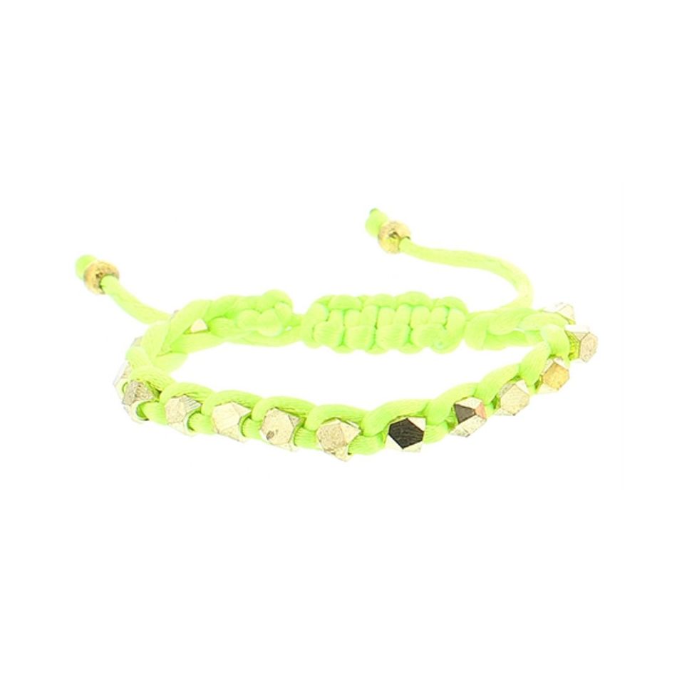 PULSERA  MACRAMÉ CUENTAS FACETADAS