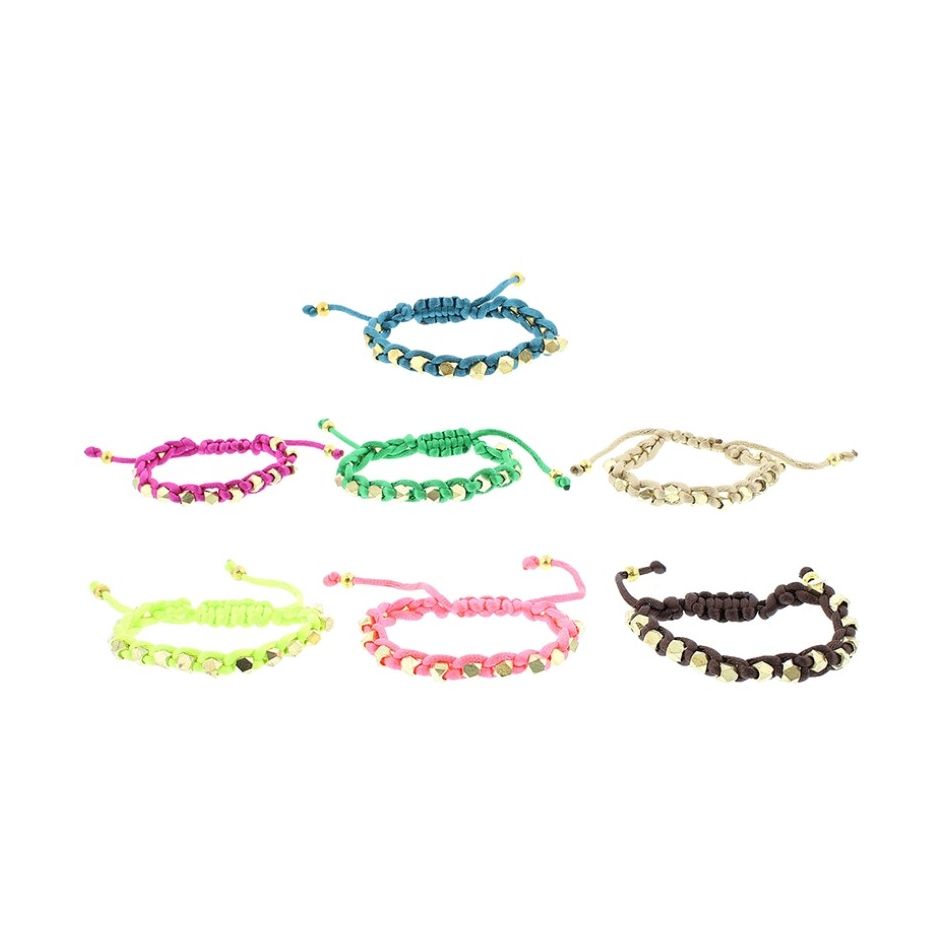 PULSERA  MACRAMÉ CUENTAS FACETADAS
