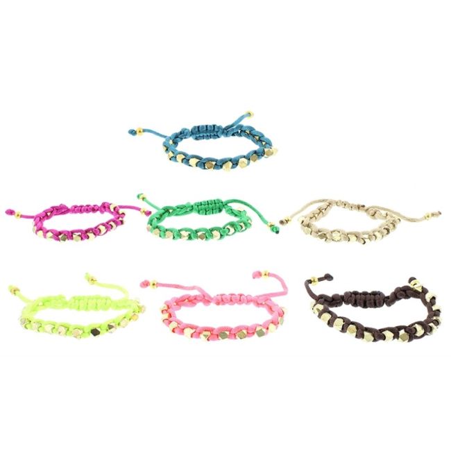 PULSERA  MACRAMÉ CUENTAS FACETADAS