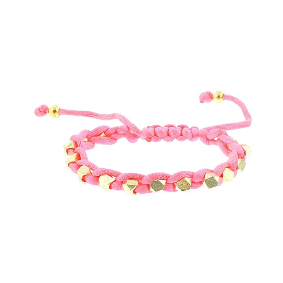 PULSERA  MACRAMÉ CUENTAS FACETADAS