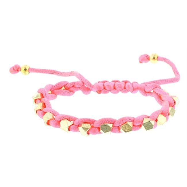 PULSERA  MACRAMÉ CUENTAS FACETADAS