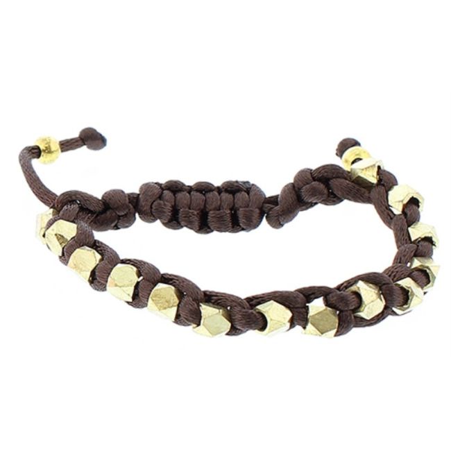 PULSERA  MACRAMÉ CUENTAS FACETADAS