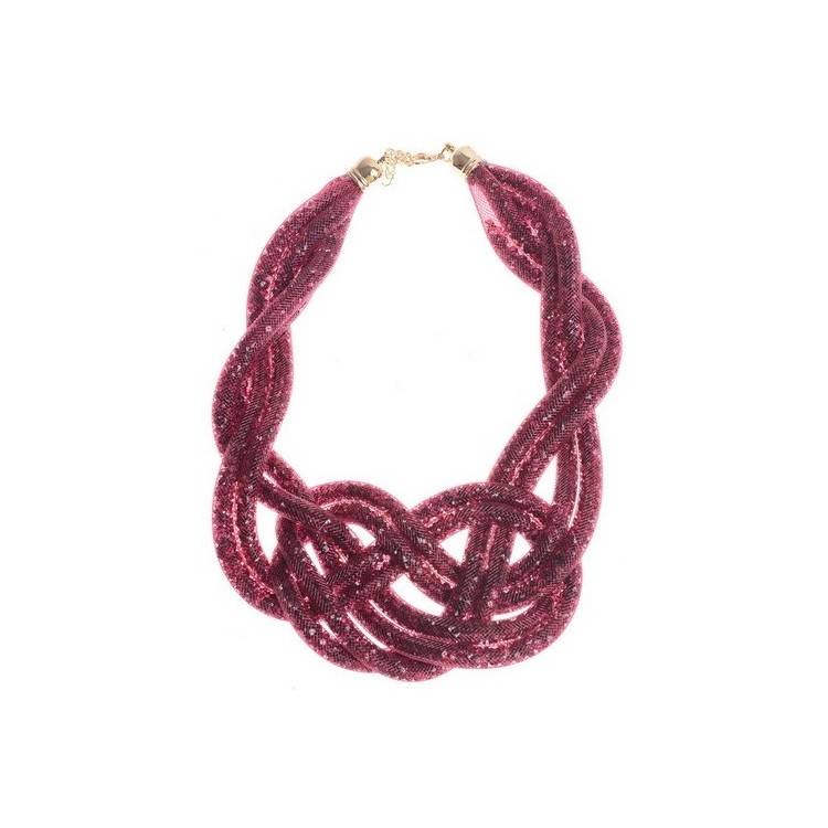 FILLED TUBES KNOT SHORT NECKLACE