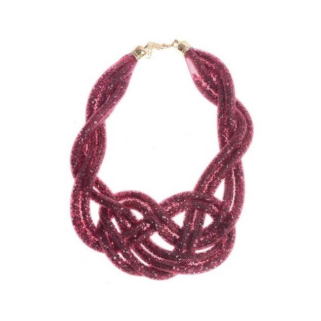 FILLED TUBES KNOT SHORT NECKLACE