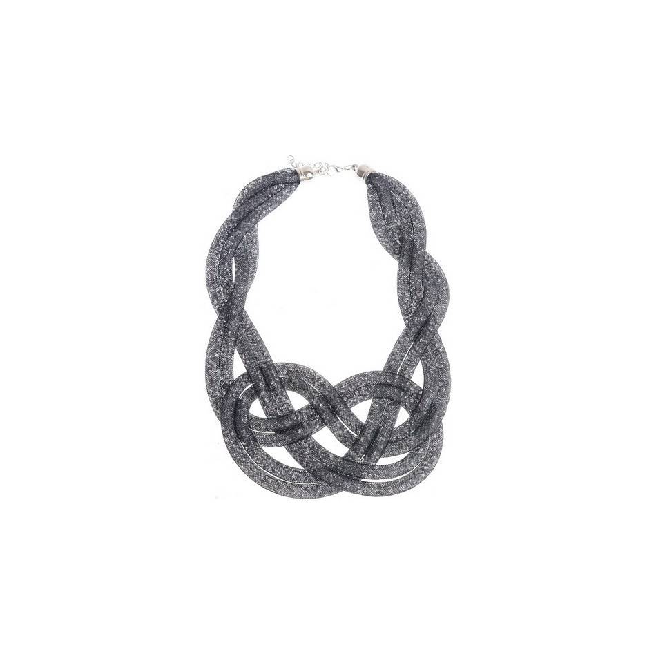 FILLED TUBES KNOT SHORT NECKLACE