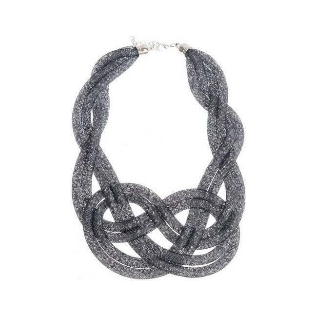 FILLED TUBES KNOT SHORT NECKLACE