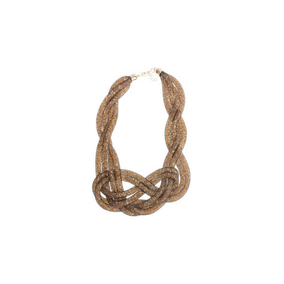 FILLED TUBES KNOT SHORT NECKLACE