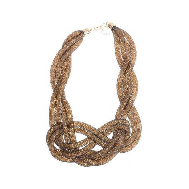 FILLED TUBES KNOT SHORT NECKLACE