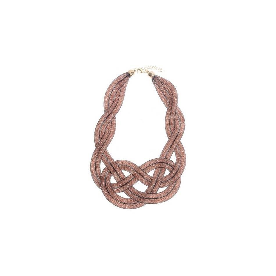 FILLED TUBES KNOT SHORT NECKLACE