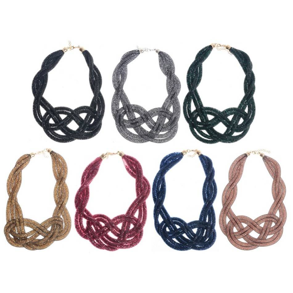 FILLED TUBES KNOT SHORT NECKLACE