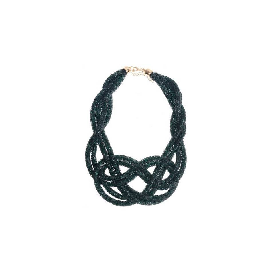 FILLED TUBES KNOT SHORT NECKLACE